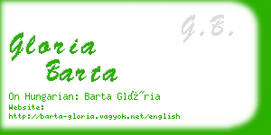 gloria barta business card